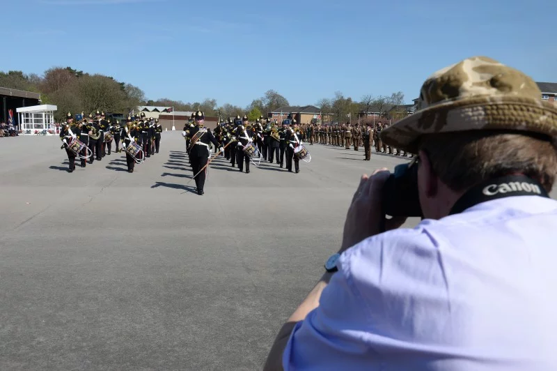 David attended attended both the rehearsal, the day before and the parade itself in order to help him create the RLC's 25th anniversary painting