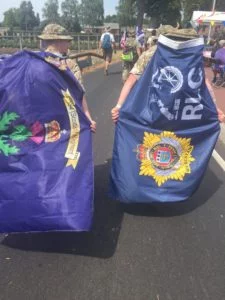 Capt T J Oliver and Sgt J McCallum flying the flag for the Regiment and RLC 25